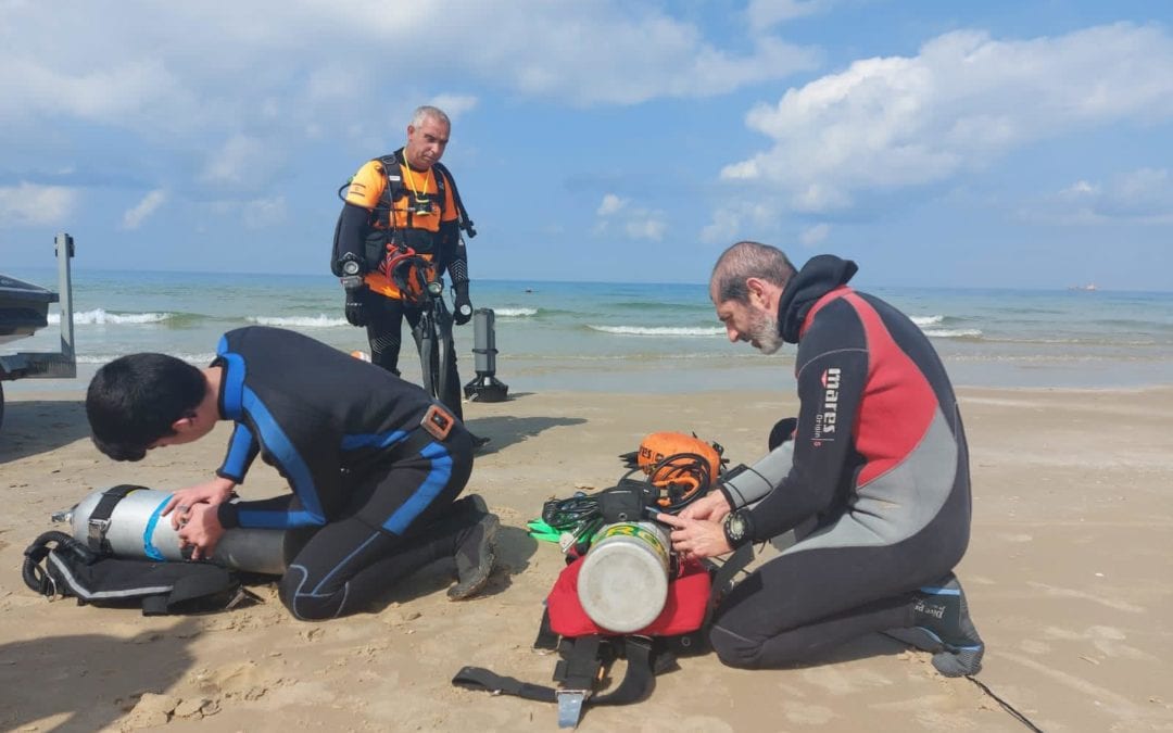 ZAKA Diver Unit Survey Ocean Floor Coast of Israel